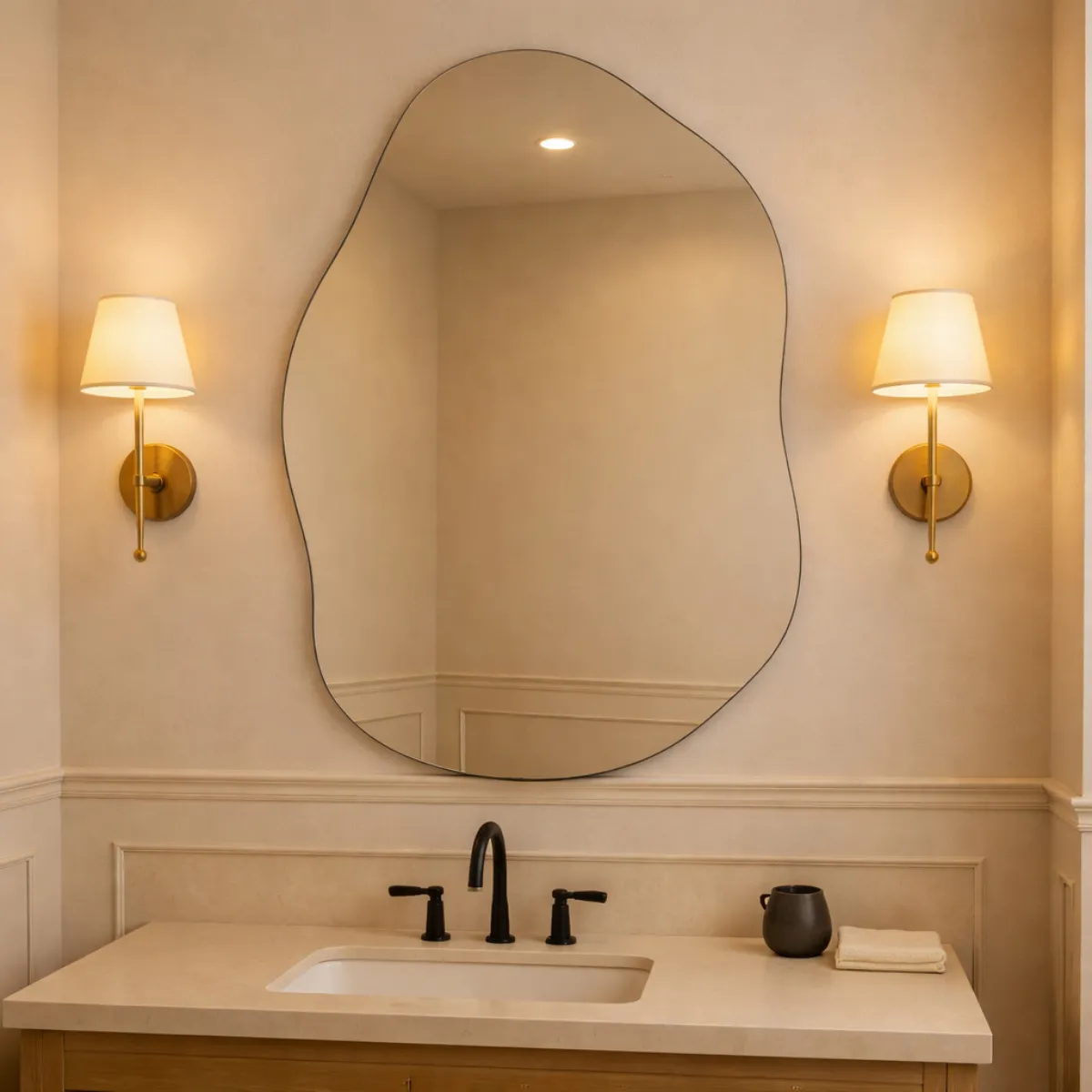 Espelho retangular Vildrex Ravenna 70×50 cm com bordas lapidadas, acabamento elegante